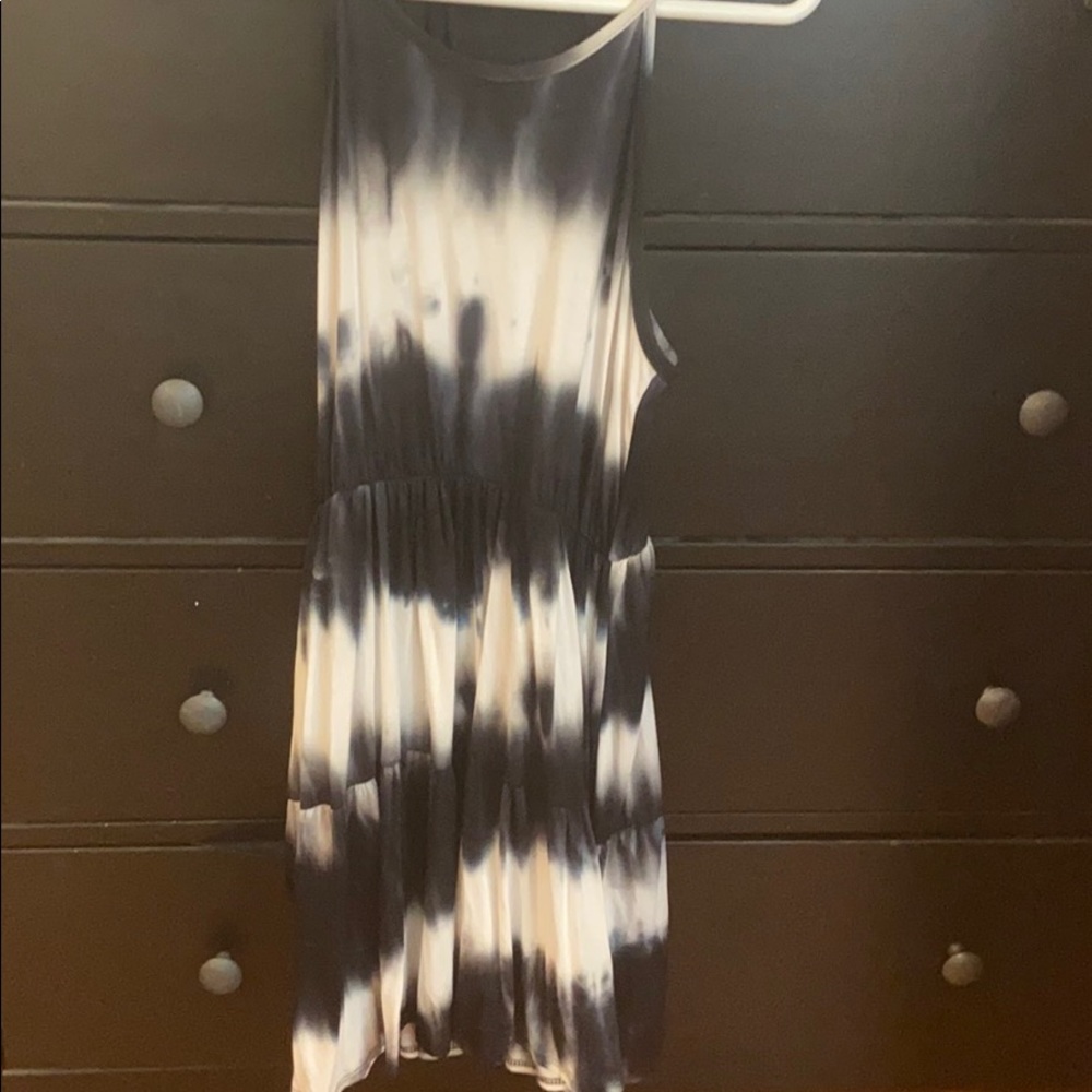 Black and white tie dye dress